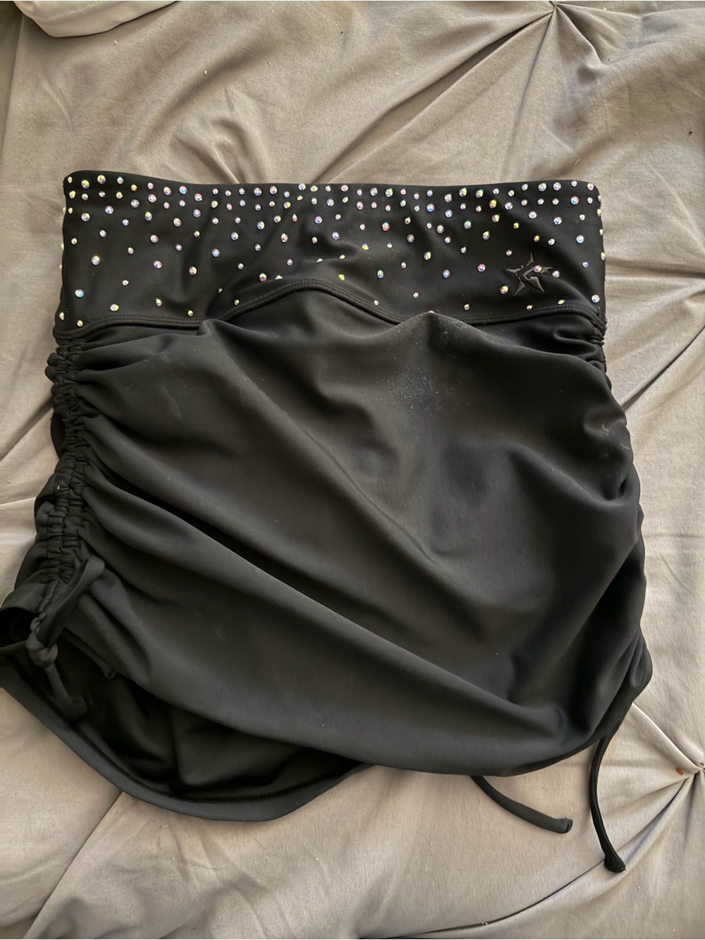 Black Rebel Athletic Skirt with Rhinestone Waist